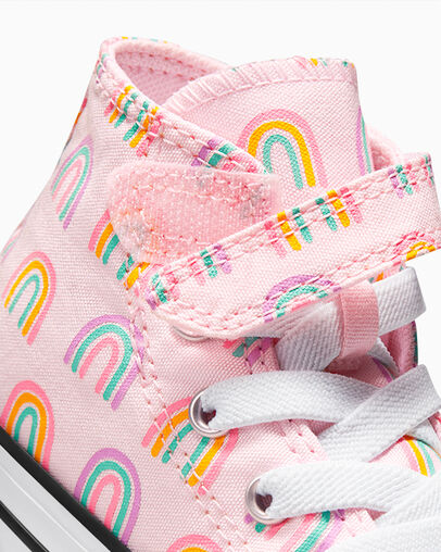 Chuck Taylor All Star Easy-On Rainbows Pink Foam/Grape Fizz/Amarillo, Detail Angle View