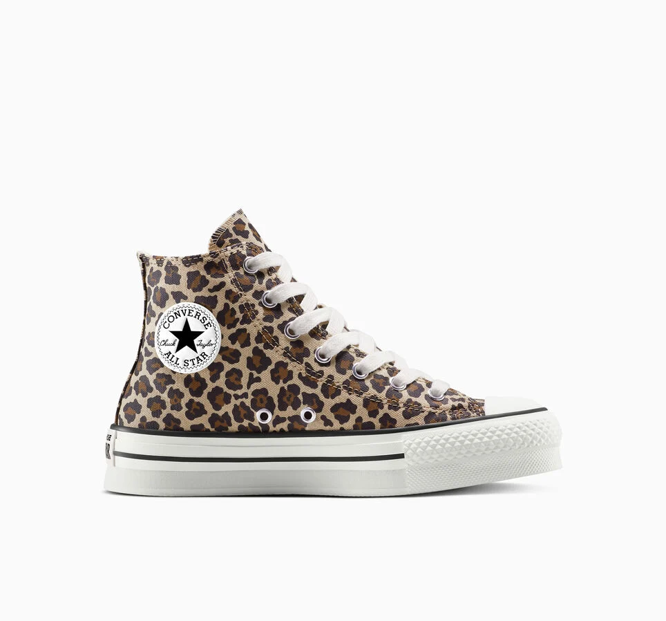 Chuck Taylor All Star EVA Lift Platform Leopard Warm Quarry/Vintage White