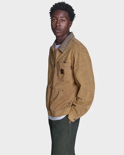 Essential Zip Jacket Honey Stick Brown, Back View