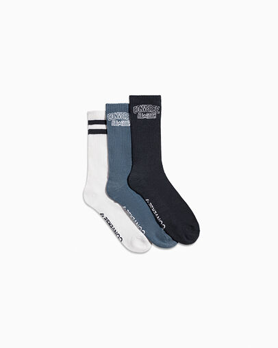 3-Pack All Star Crew Socks Blue, Front View