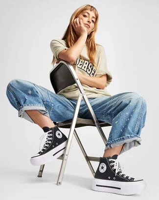 Chuck Taylor All Star Lift Double Stack Platform Canvas Black/White/Black, Outer Side View