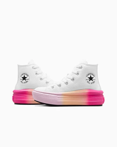 Chuck Taylor All Star Move Platform Bright Ombre White/Stardust Lilac, Detail Angle View