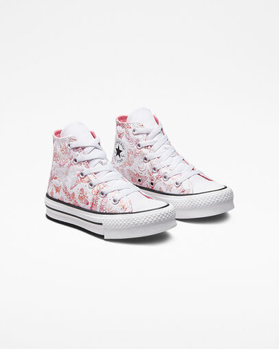 Chuck Taylor All Star EVA Lift Platform Butterfly Shine White/Madder Pink/Black, Angled View