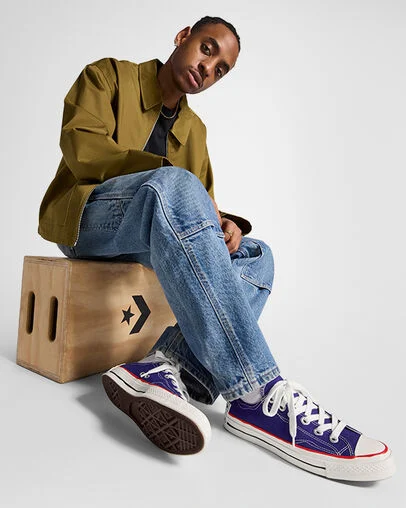 Chuck 70 Sketch Court Purple/Egret/Red, On Foot Shot 2