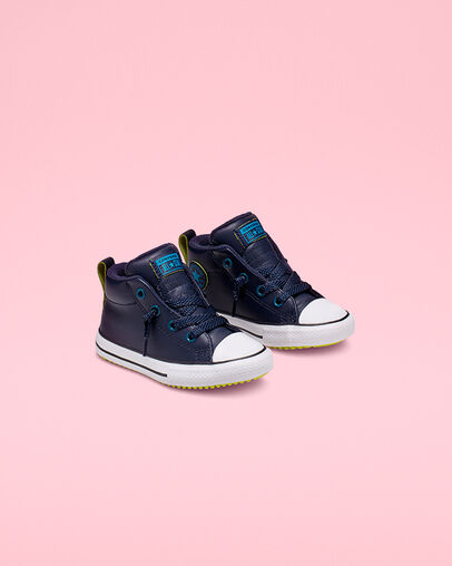 Two-Tone Hiker Leather Chuck Taylor All Star Street Obsidian/Green Abyss/Bold Lime