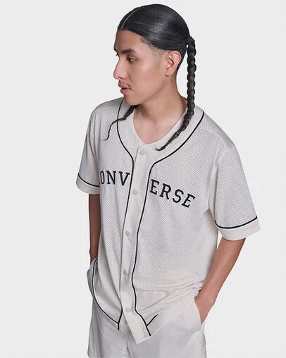 Converse Relaxed Baseball Jersey Converse Egret, Back View