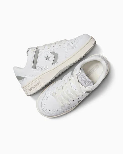 Converse Weapon Leather White/Grey Area/Vintage White, Angled View