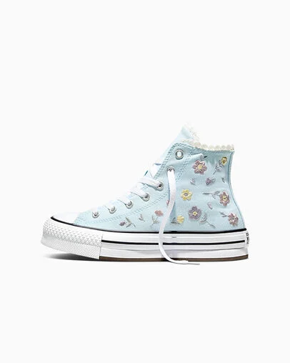 Chuck Taylor All Star EVA Lift Platform Embroidered Florals Cold Touch/White/Black, Inner Side View
