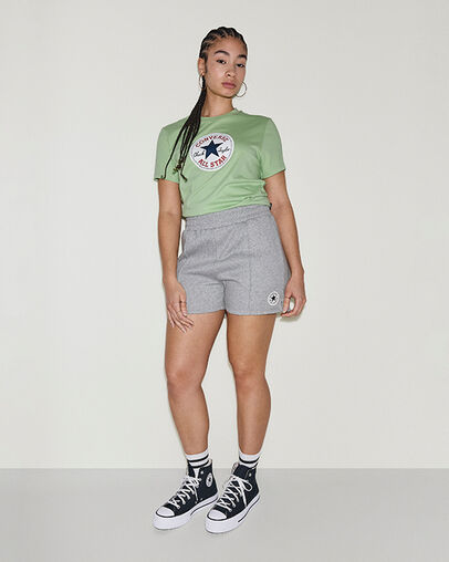 Chuck Taylor Patch Shorts Vintage Grey Heather, Full Body View