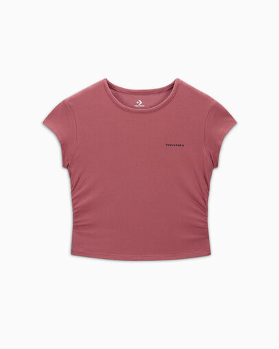 Ruched Crop Top Royal Flush Pink, Front View