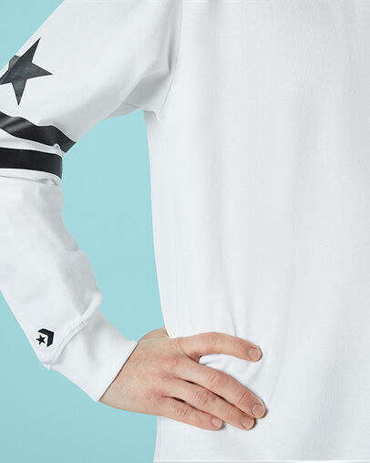 Twisted Varsity Cheerful Cut & Sew Long Sleeve White, Detail View