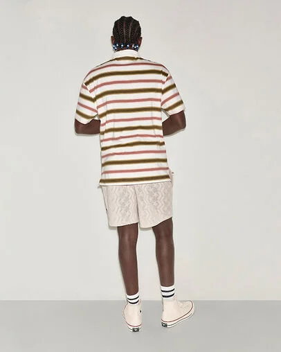 CONS Script Stripe Polo Shirt Burn Out Multi