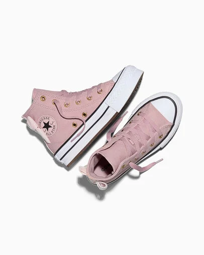 Chuck Taylor All Star EVA Lift Platform Velvet Bows Petal Pit/Black/White, Angled View