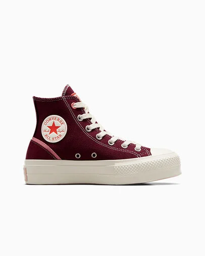 Chuck Taylor All Star Lift Mixed Material Deep Bordeaux/Egret, Outer Side View
