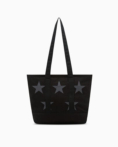 Five Star Canvas Tote Bag Black, 3/4 View
