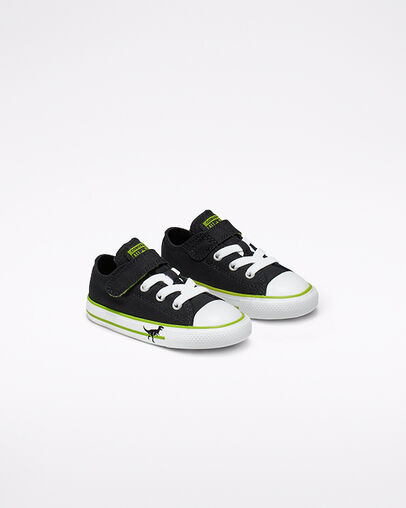 Dinoverse Hook and Loop Chuck Taylor All Star Black/Bold Lime/White