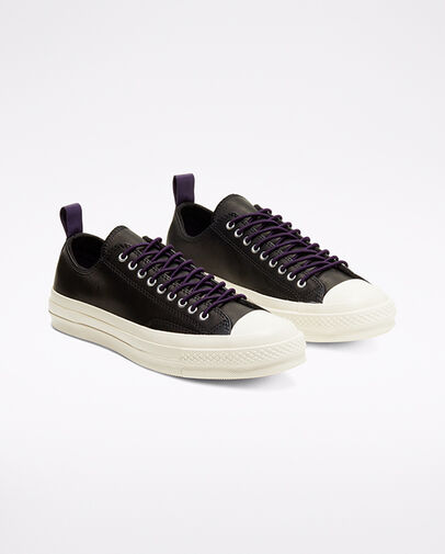 Fleece-Lined Leather Chuck 70 Black/Grand Purple/Egret