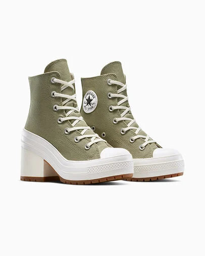 Chuck 70 De Luxe Heel Light Field Surplus/Egret, Top and Side View