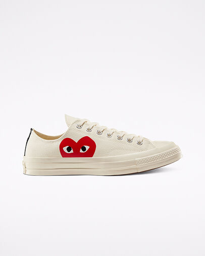 Converse x Comme des Gar&ccedil;ons PLAY Chuck 70 Milk/White/High Risk Red