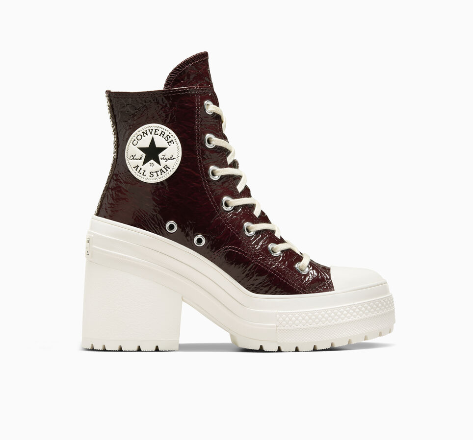 Chuck 70 De Luxe Heel Crinkle Leather Bloodstone/Egret/Black