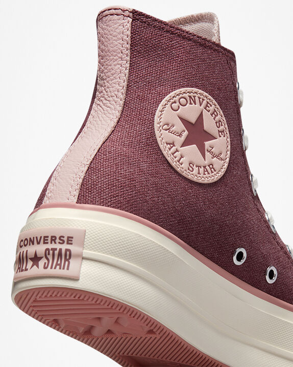 red converse high tops platform
