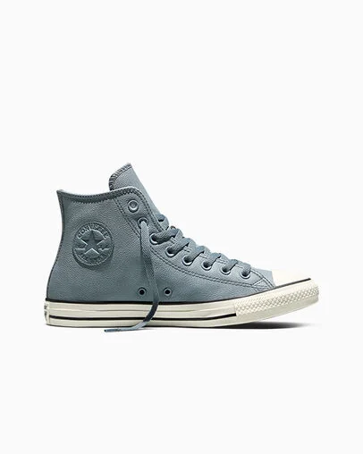 Chuck Taylor All Star Leather Grey New World/Egret/Black, Outer Side View