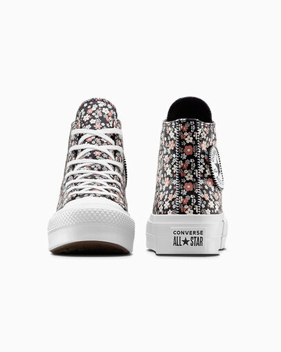 Chuck Taylor All Star Lift Platform Petite Petals Total Eclipse/White, Heel View