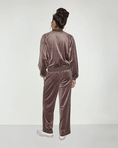 Chuck Taylor Patch Velour Long-Sleeve Track Jacket Pot Hole Plum, Detail View