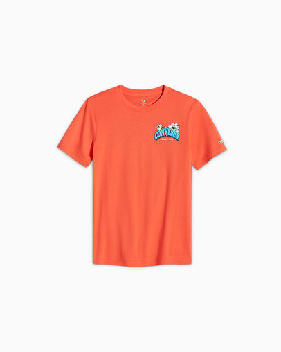 Trail Mix Flower Tee Vermillion Red, Front View