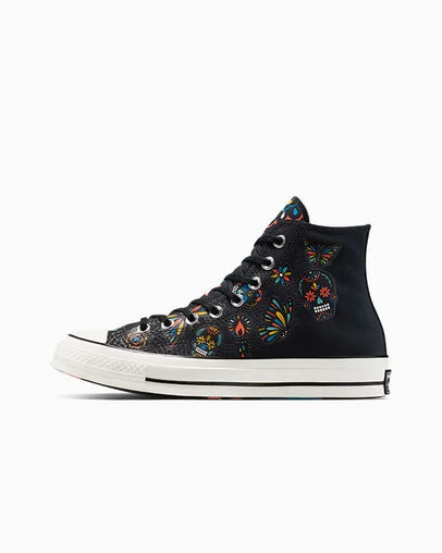 Chuck 70 Day Of The Dead Black/Fire Drill/Egret, Inner Side View