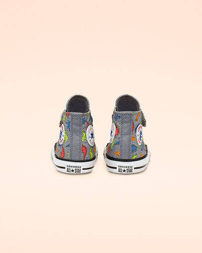 Dinoverse Hook and Loop Chuck Taylor All Star Cool Grey/Black/White