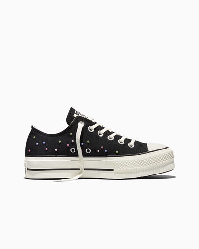 Chuck Taylor All Star Lift Platform Mini Studs Black/Pink/Fresh Cut Green, Outer Side View