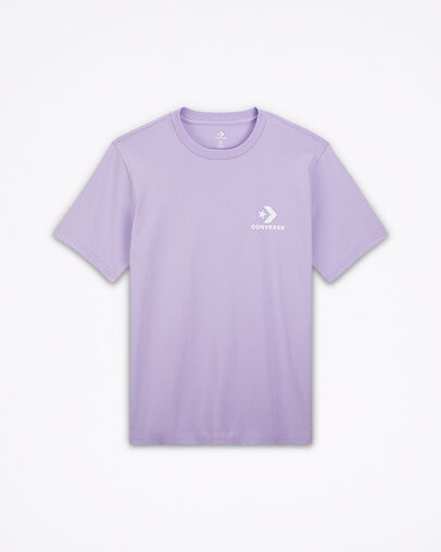 Converse Left Chest Star Chevron Tee Washed Lilac, Front View