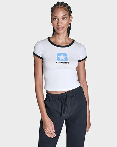 Retro Box Star T-Shirt White, Front View