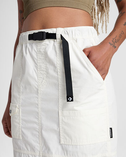 Long Woven Cargo Skirt Converse Egret, Detail View