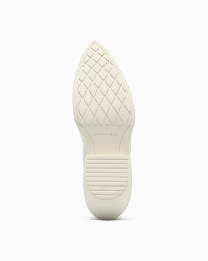 Chuck 70 De Luxe Pointed Platform Woven Leather Egret/Egret/Egret, Outsole View