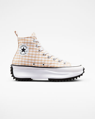 Run Star Hike Platform Gingham Oat Milk/White/Black, Outer Side View