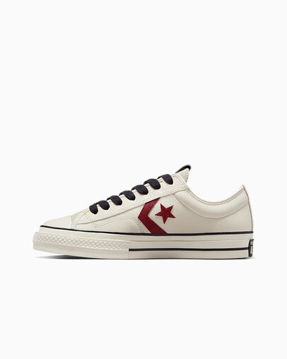 Star Player 76 Leather + Suede Egret/Egret/Park Red, Inner Side View