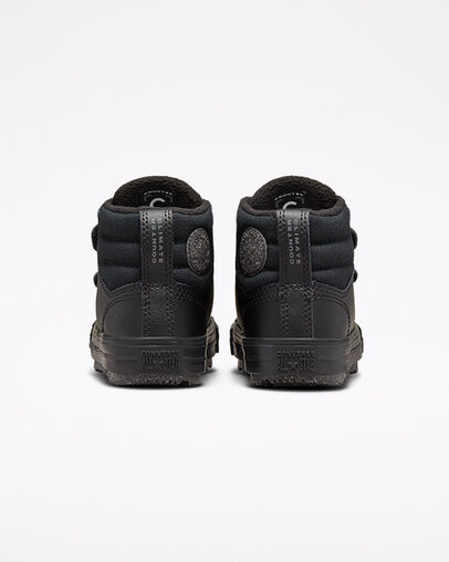 Chuck Taylor All Star Berkshire Boot Easy-On Leather Black/Black/Iron Grey, Heel View