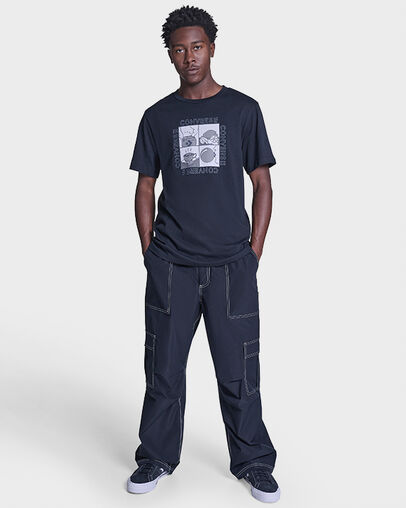 Comic Strip T-Shirt Converse Black, Full Body View