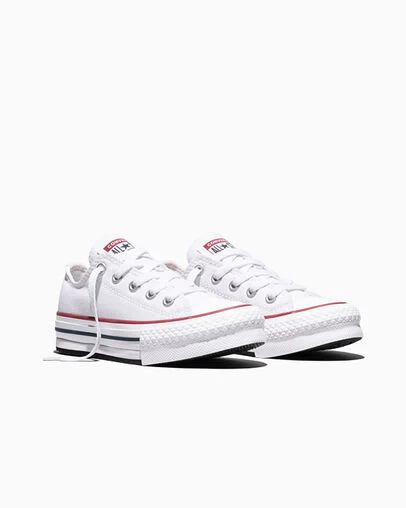 Chuck Taylor All Star EVA Lift Platform Canvas White/Garnet/Navy, Top and Side View
