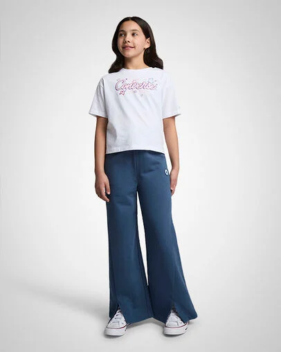 Vented Wide-Leg Pants Slacker Blue