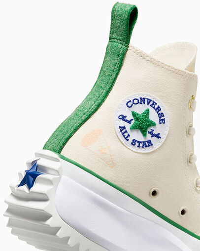 Run Star Hike Platform Camp Converse Egret/White/Green, Detail Angle View