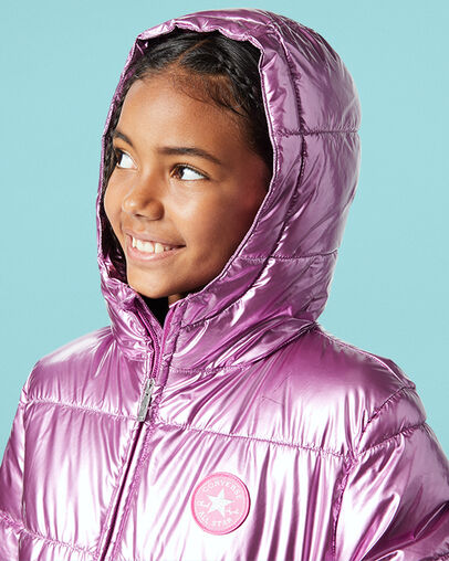Metallic Chuck Taylor Patch Puffer Metallic Fushcia