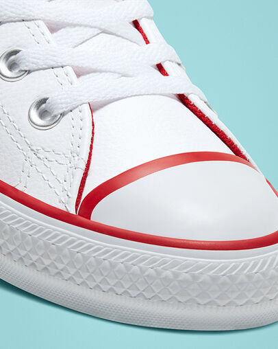 Seasonal Color Leather Chuck Taylor All Star White/Mouse/University Red