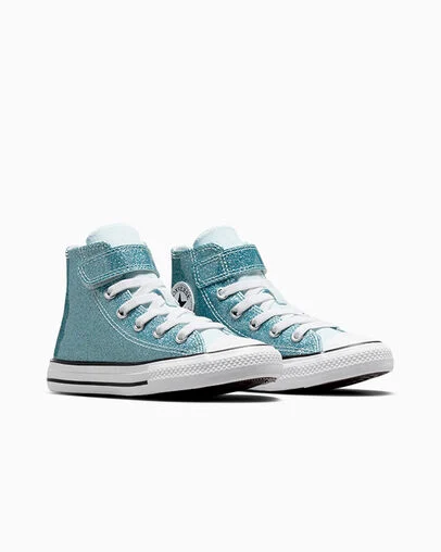 Chuck Taylor All Star Coated Glitter Easy-On Winter Slay Blue /White/Black, Top and Side View