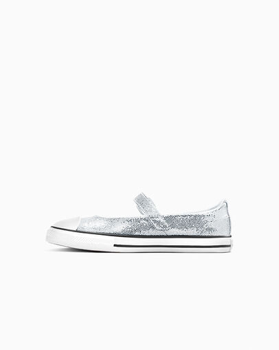Chuck Taylor All Star Dainty Mary Jane Disco Glitter Easy On Barely Grey/White/Black, Inner Side View