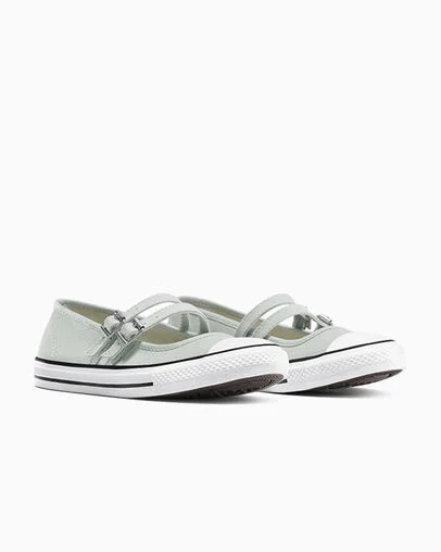 Chuck Taylor All Star Dainty Mary Jane Rainwashed Grey/White/Black, Top and Side View