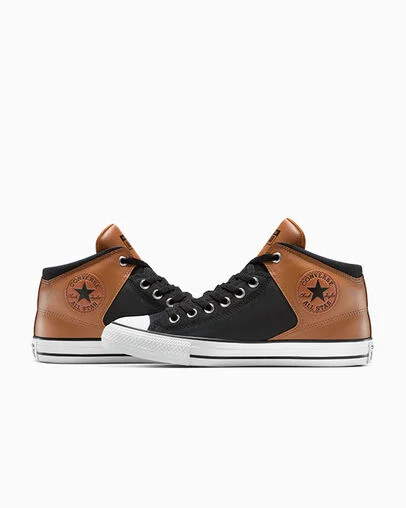 Chuck Taylor All Star High Street Suede & Canvas Warm Tan/Black/White, Detail Angle View
