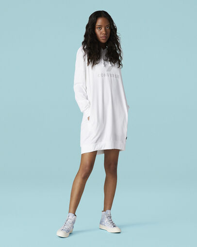 Oversized Pullover Hooded White, Detail View